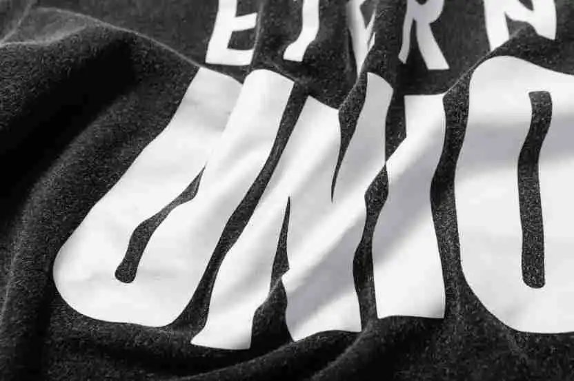 Vintage Graphic Washed Cotton Streetwear Tee Charcoal - Gallery Image 6 - Detailed View