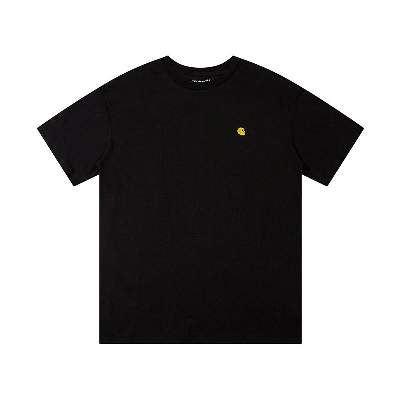 Casual Cotton Embroidered Tee Unisex Onyx - Related Product - Cnfans