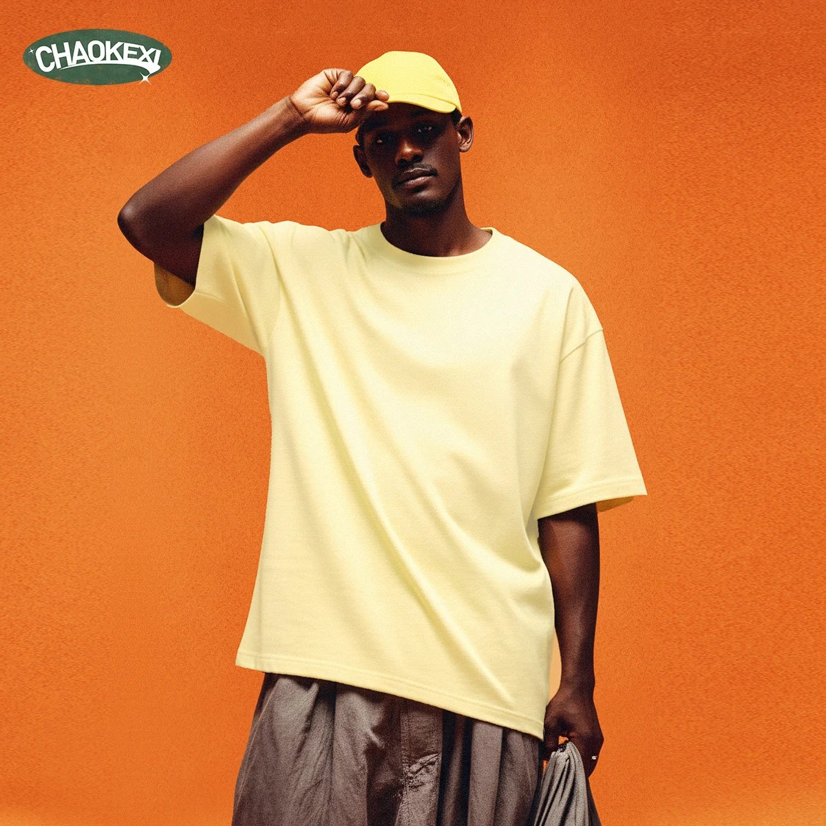 Cotton Loose Fit Men's Tee Basic Top Onyx - Gallery Image 1 - Detailed View