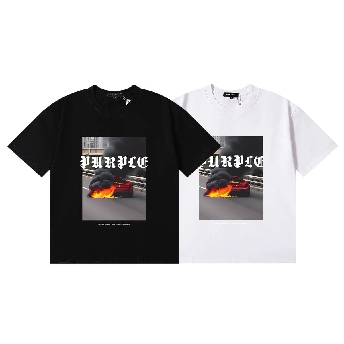 Street Graphic Cotton Tee Unisex Jet Black - Gallery Image 8 - Detailed View