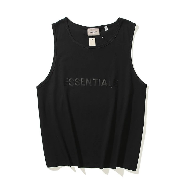 Streetwear Sleeveless Tank Top Jet Black - Essentials - Cnfans - $19.03
