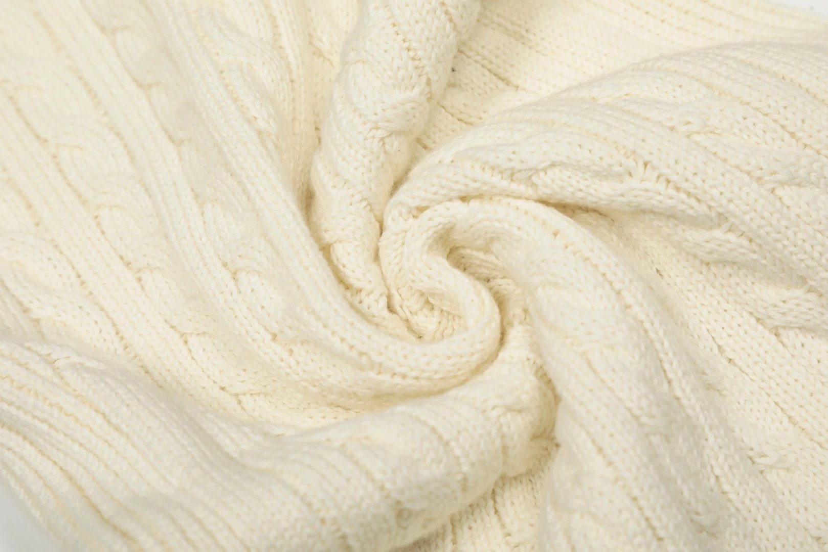 Cable Knit Polo Sweater Classic Navy - Gallery Image 13 - Detailed View