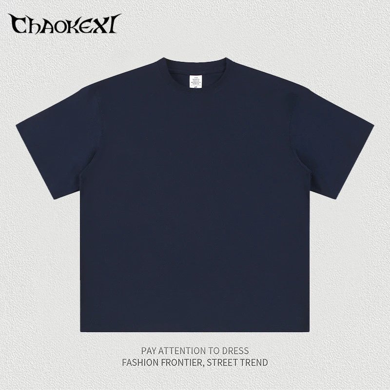 Casual Cotton Men's Tee Breathable Top Indigo - CHAOKEXI - Cnfans - $17.58