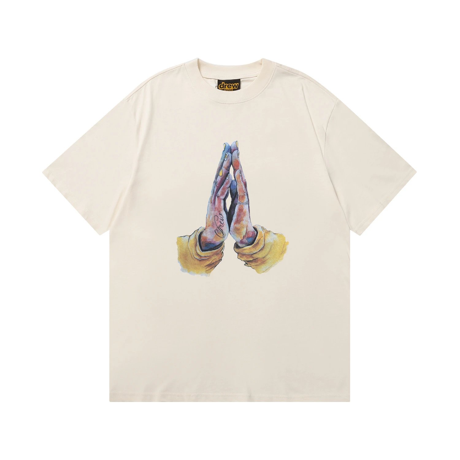 Street Style Praying Hands Tee Ivory - Drew(Drew House) - Cnfans - $20.65