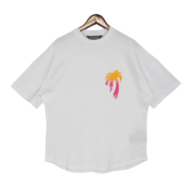 Graffiti Palm Tree Cotton T-Shirt White - Gallery Image 5 - Detailed View