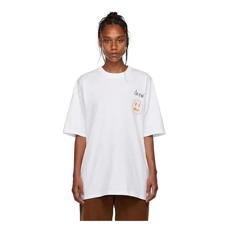 Streetwear Smiley Embroidered Cotton Tee Jet Black - Gallery Image 13 - Detailed View