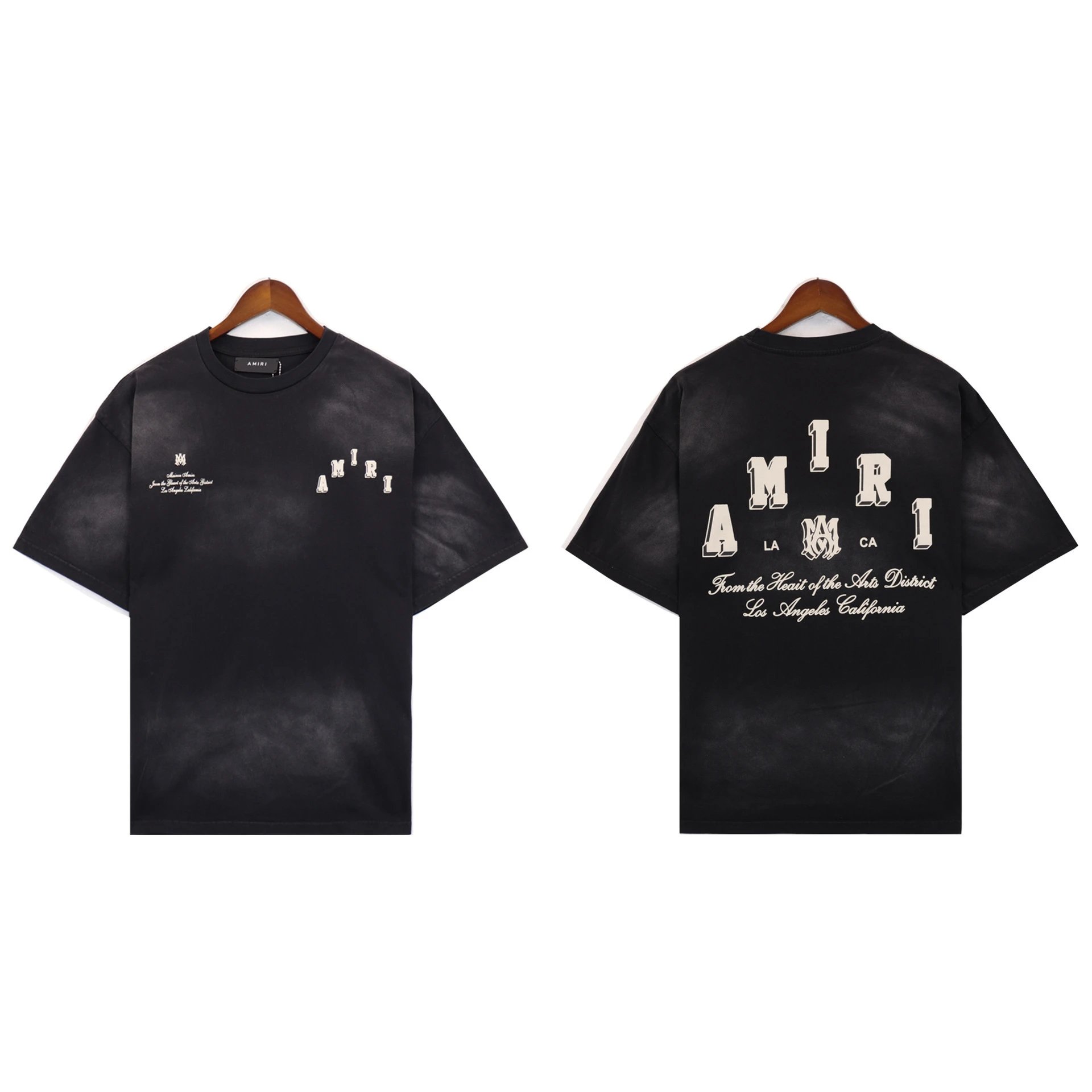 Amiri Washed Logo T-Shirt Blue - Gallery Image 2 - Detailed View