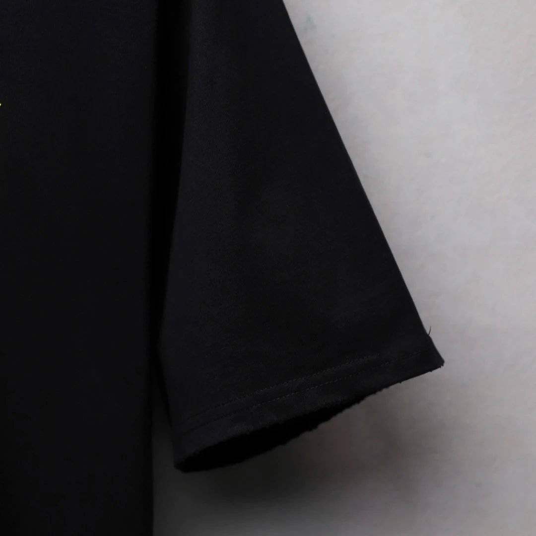 Balenciaga Rock Distressed Black Tee - Gallery Image 4 - Detailed View