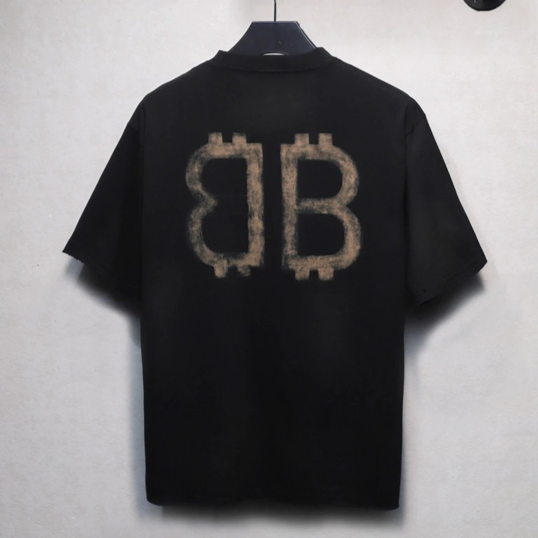 Distressed Graphic Cotton Tee, Unisex Onyx - Gallery Image 2 - Detailed View