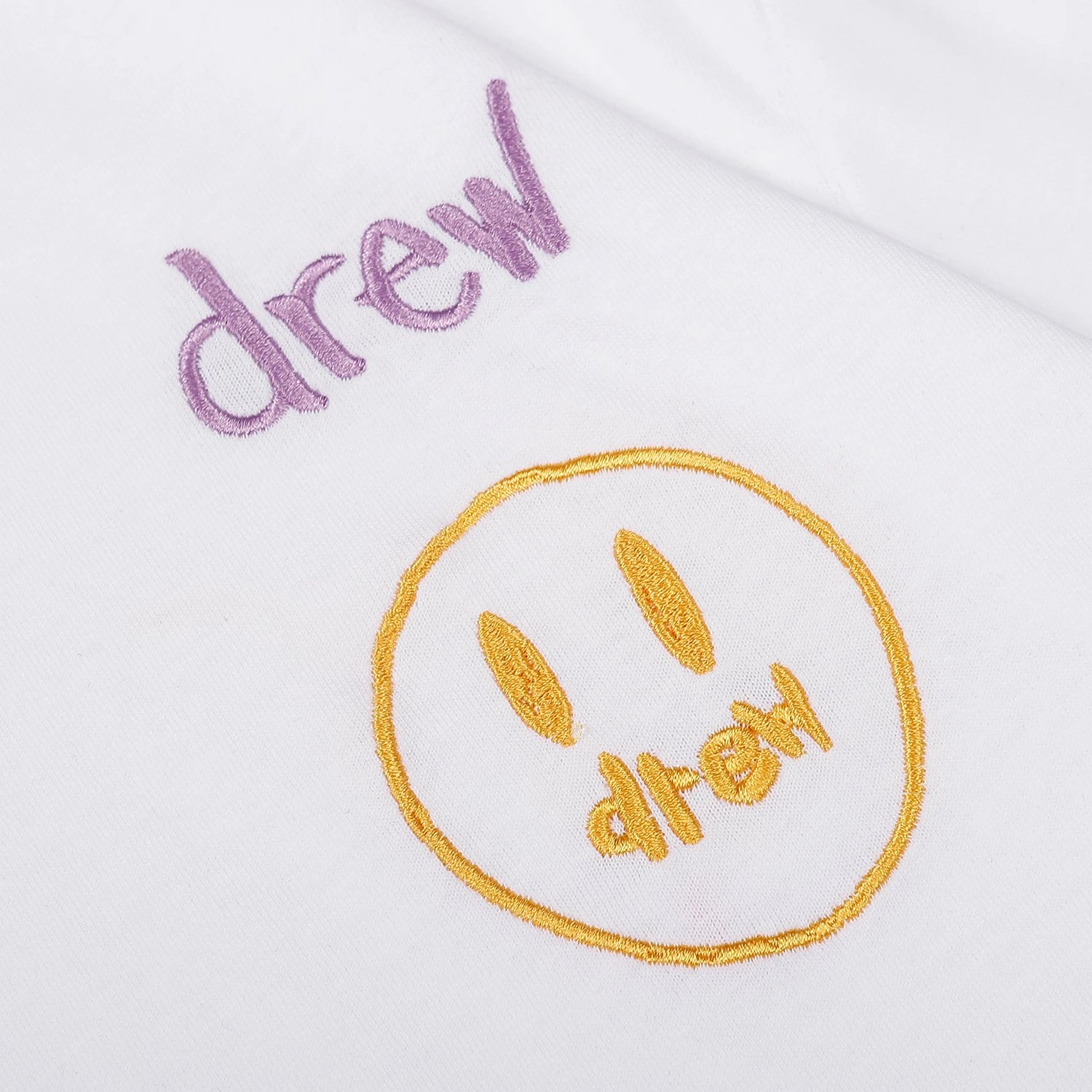 Streetwear Smiley Embroidered Cotton Tee Jet Black - Gallery Image 8 - Detailed View