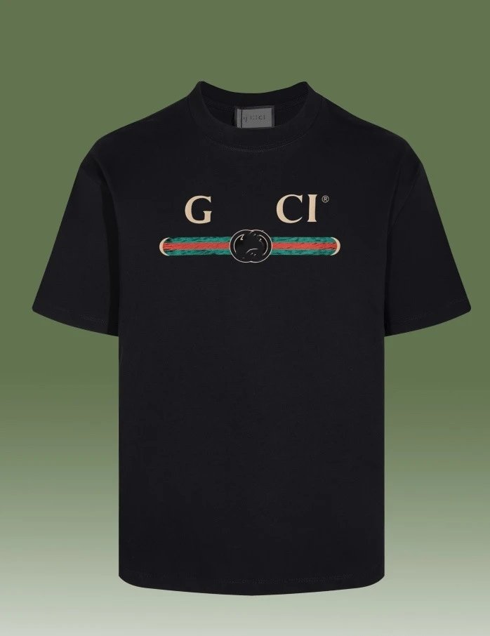 Unisex Cotton Graphic Tee Casual Top - Onyx - Gucci - Cnfans - $26.77