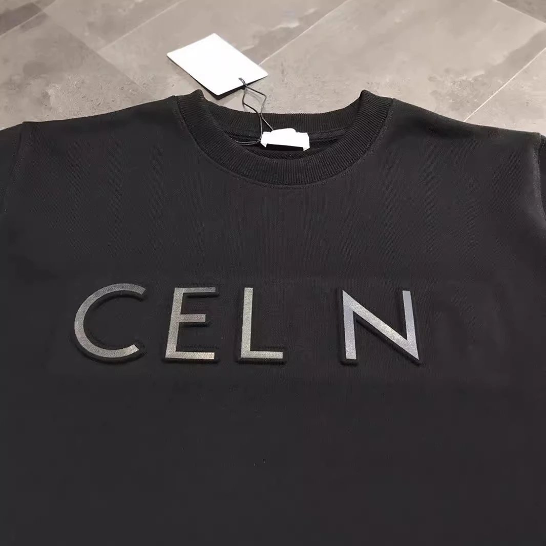 Black Embossed CELINE Sweatshirt - Gallery Image 3 - Detailed View
