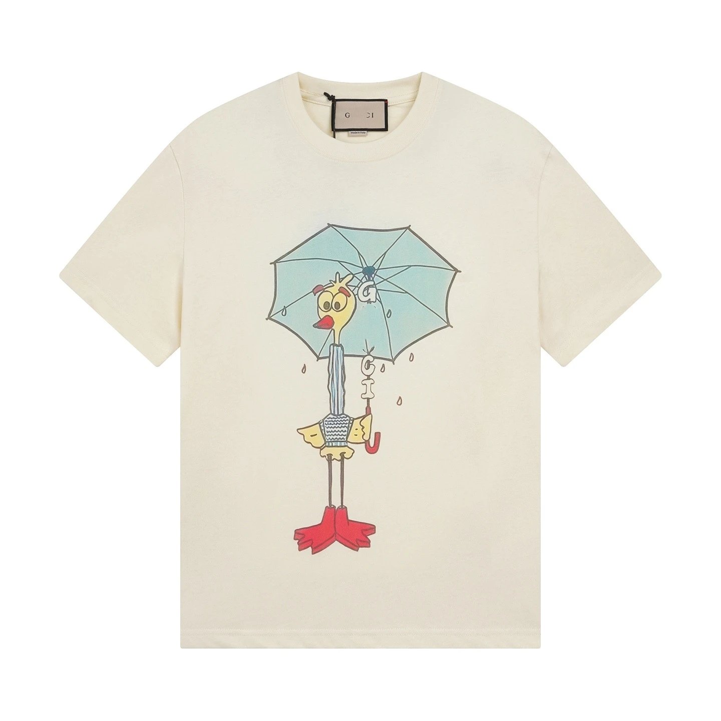 Casual Graphic Cotton Tee Unisex Ivory - Gucci - Cnfans - $23.55