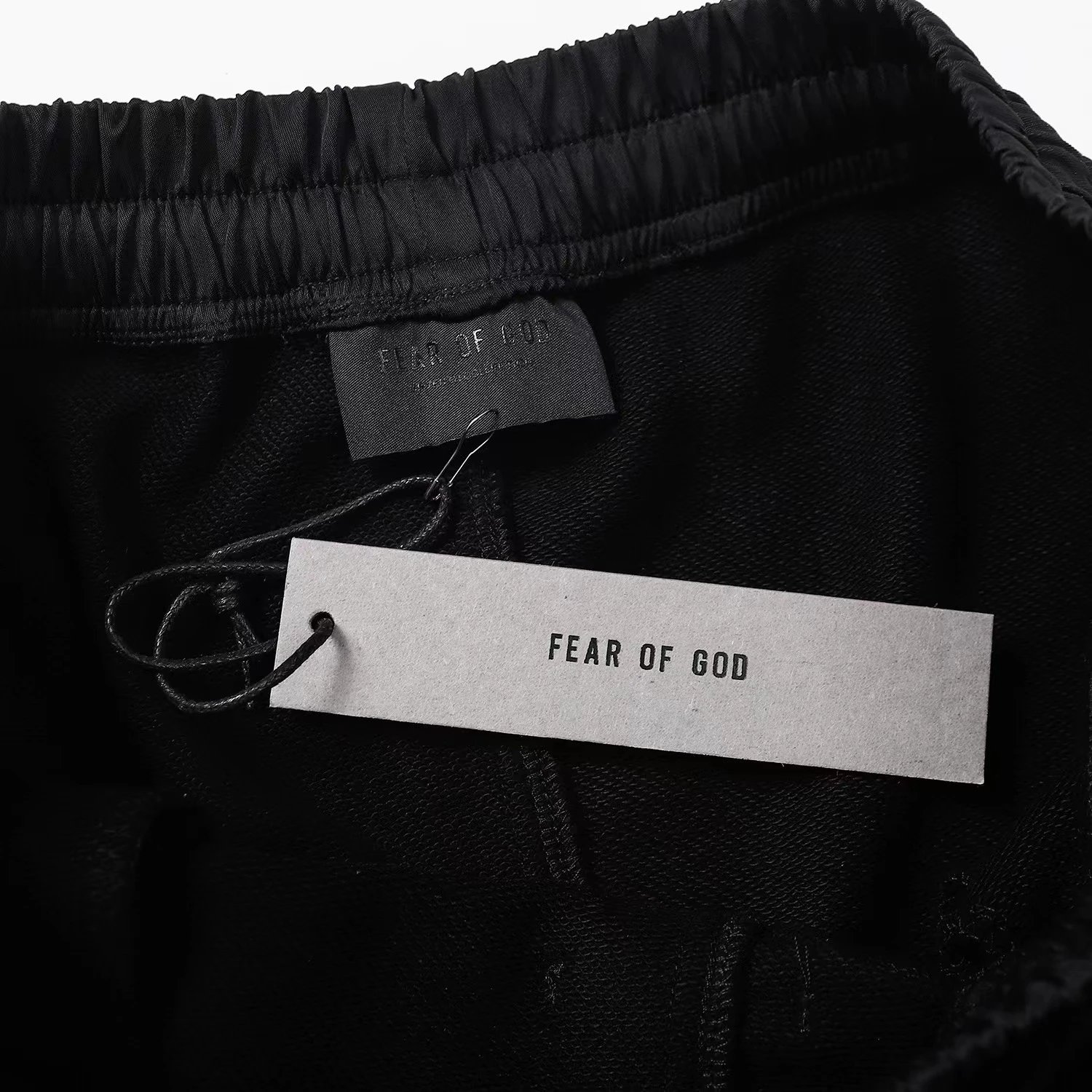 High Street Cotton Drawstring Shorts Ebony Black - Gallery Image 8 - Detailed View