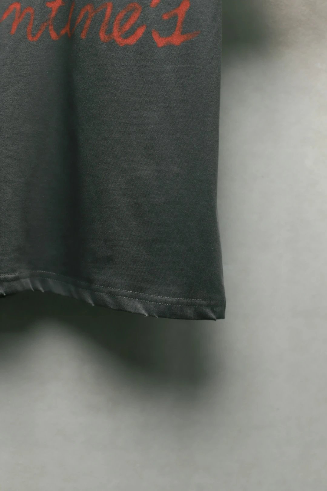 Distressed Cotton Valentine's Tee, Faded Coal - Gallery Image 7 - Detailed View