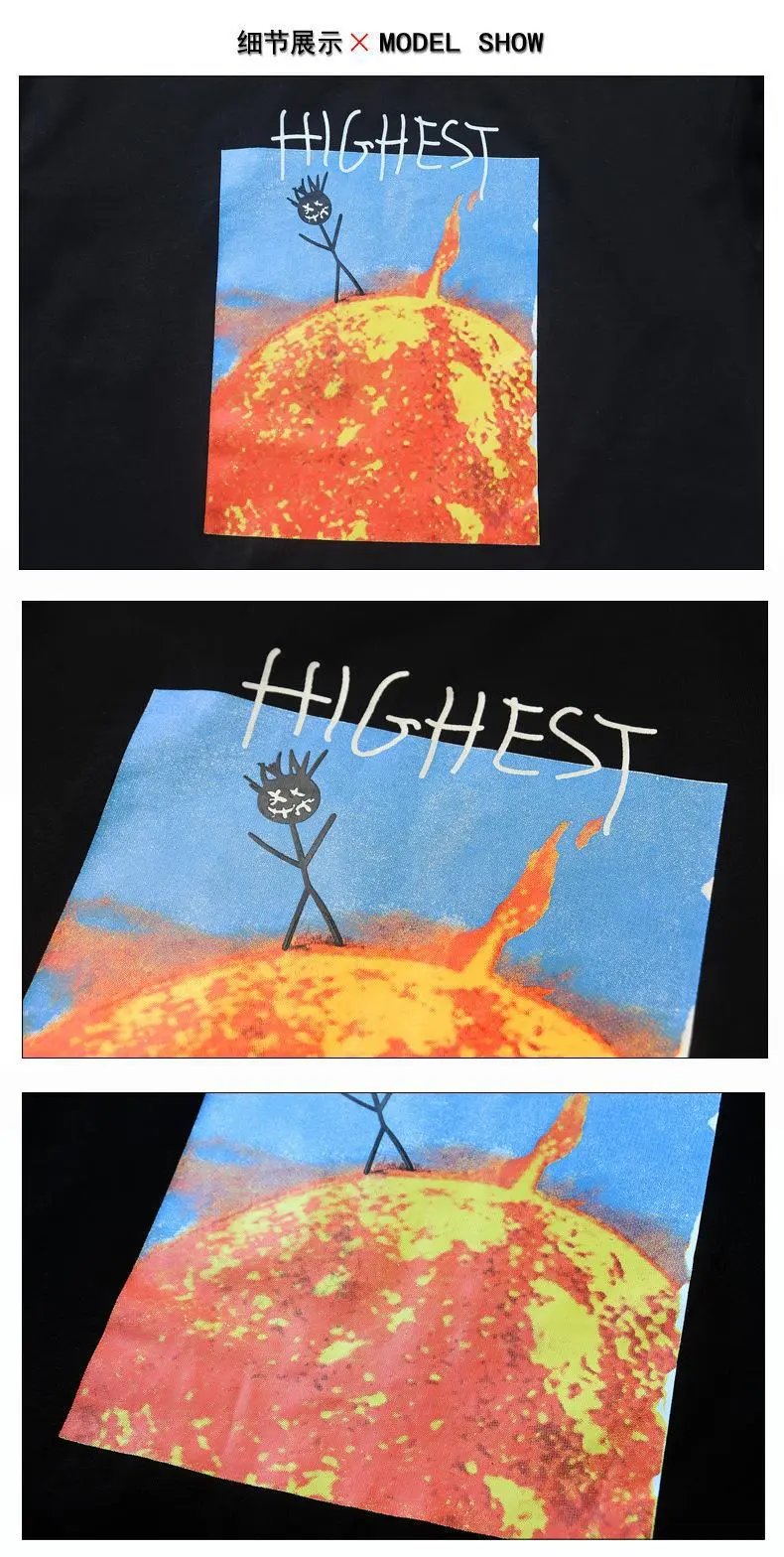 Street Style Cotton Graphic Tee Midnight Black - Gallery Image 5 - Detailed View