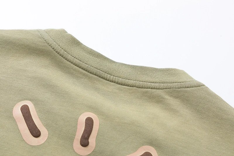 Vintage Graphic Streetwear Cotton T-Shirt Moss Green - Gallery Image 9 - Detailed View