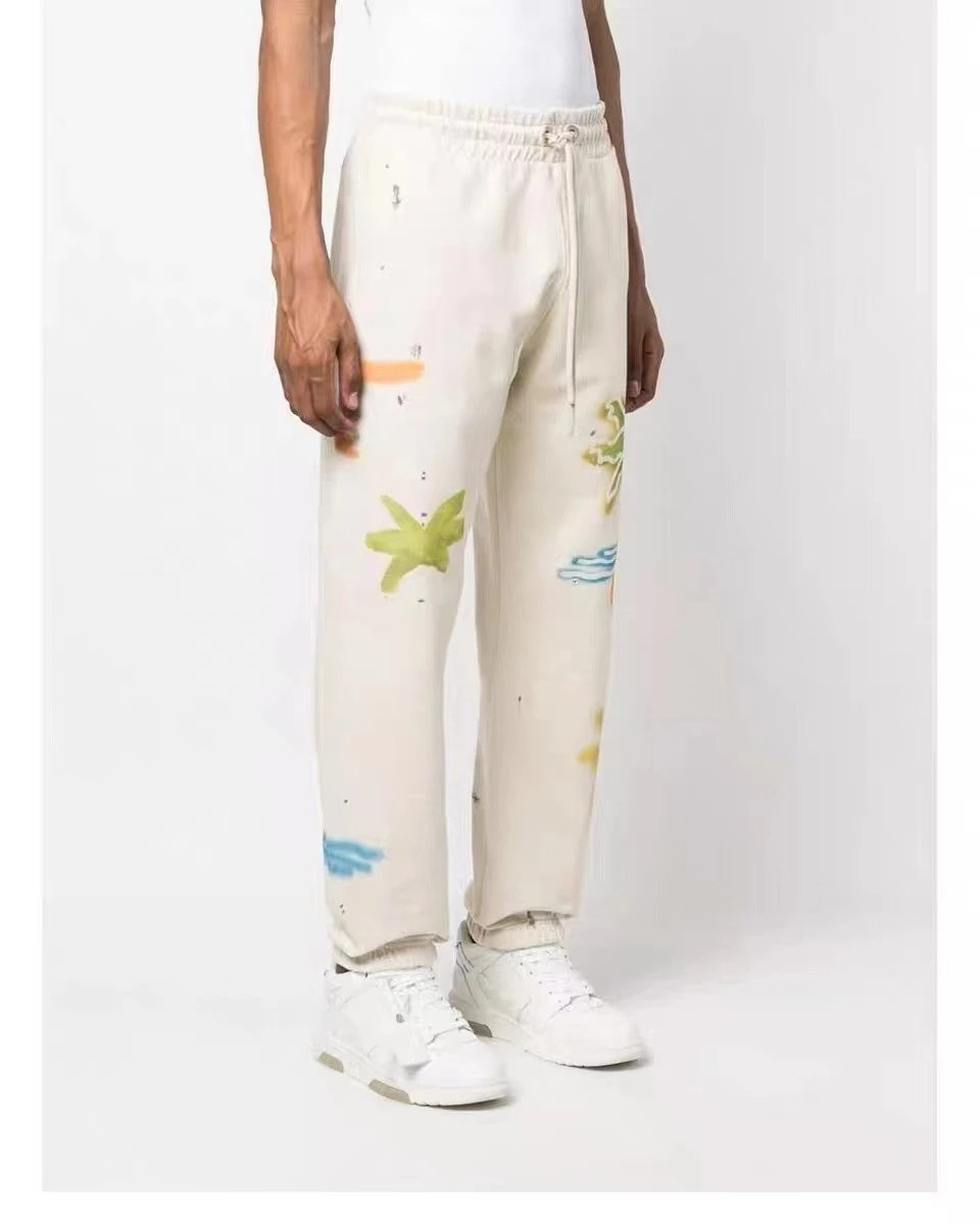 Street Cotton Sweatpants Unisex Joggers Ecru - Gallery Image 5 - Detailed View