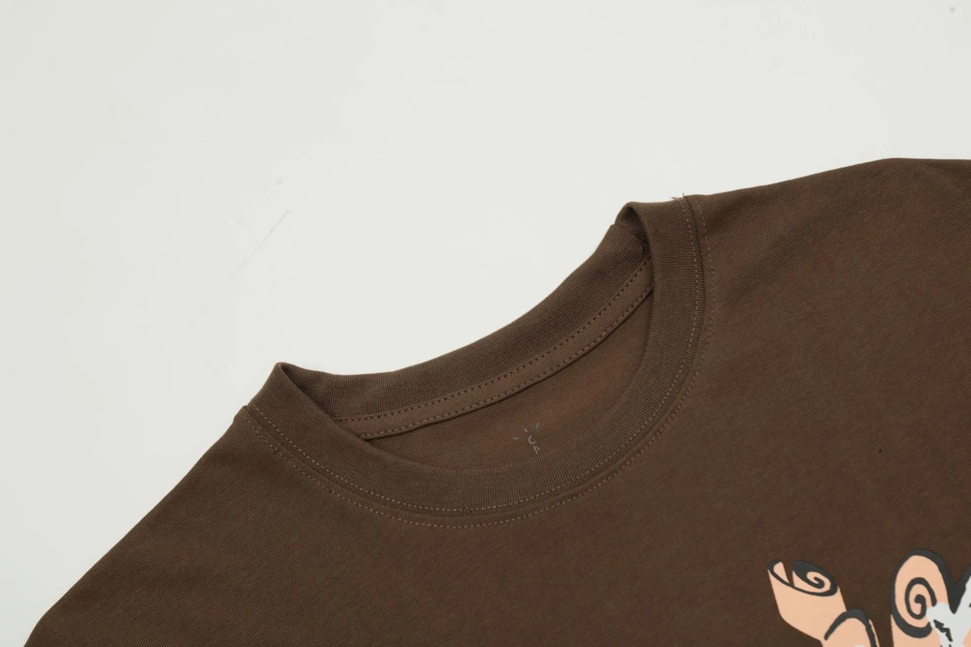 Utopia Flame Demon Streetwear Tee Coffee Brown - Gallery Image 7 - Detailed View
