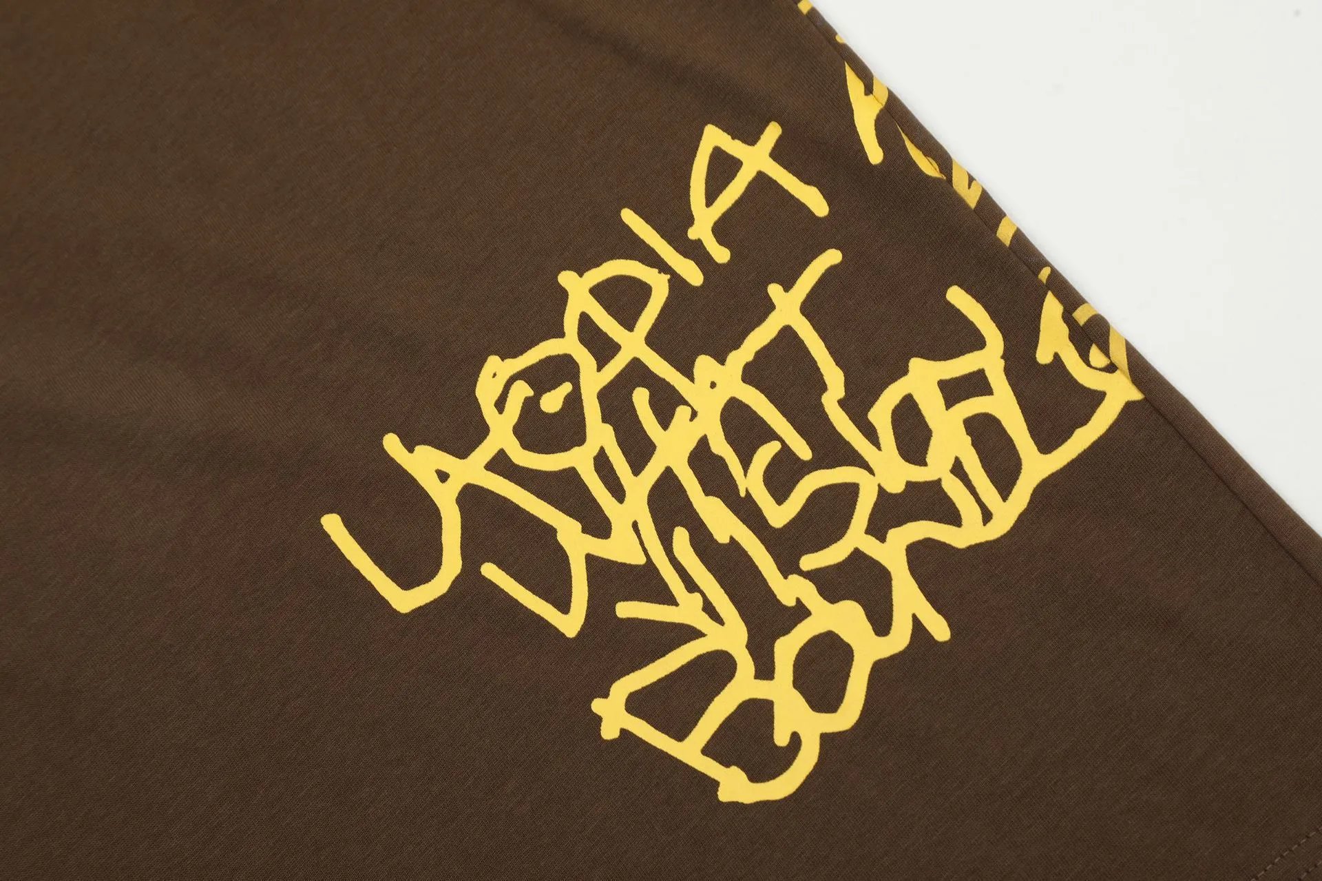 Utopia Flame Demon Streetwear Tee Coffee Brown - Gallery Image 11 - Detailed View