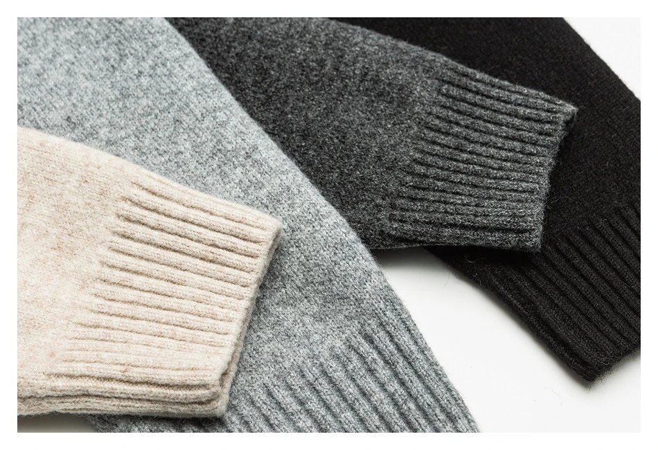 Unisex Retro Knit Full-Zip Cardigan Fall Sweater Onyx Black - Gallery Image 13 - Detailed View