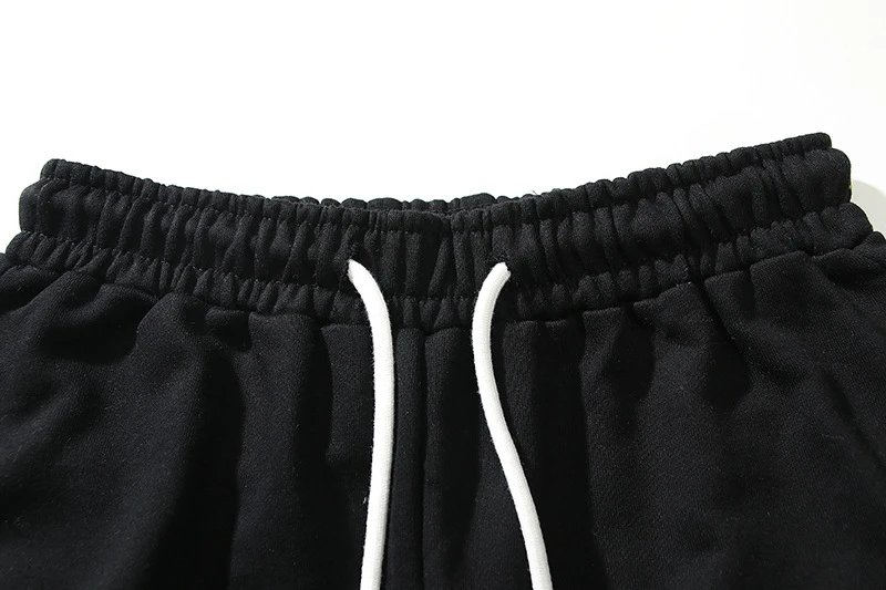 Street Loose Bear Embroidery Shorts Black - Gallery Image 6 - Detailed View