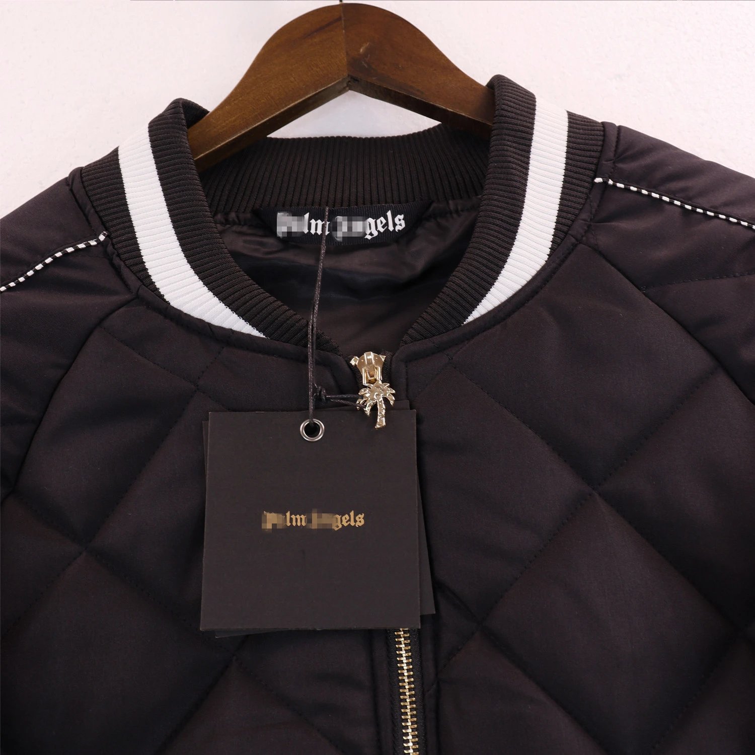 Palm Angels Quilted Jacket Black - Gallery Image 5 - Detailed View