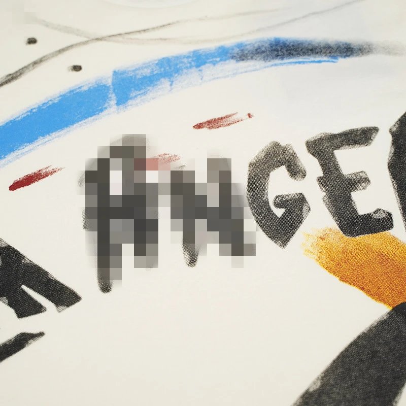 Graffiti Letter Print Streetwear T-Shirt Ivory - Gallery Image 6 - Detailed View