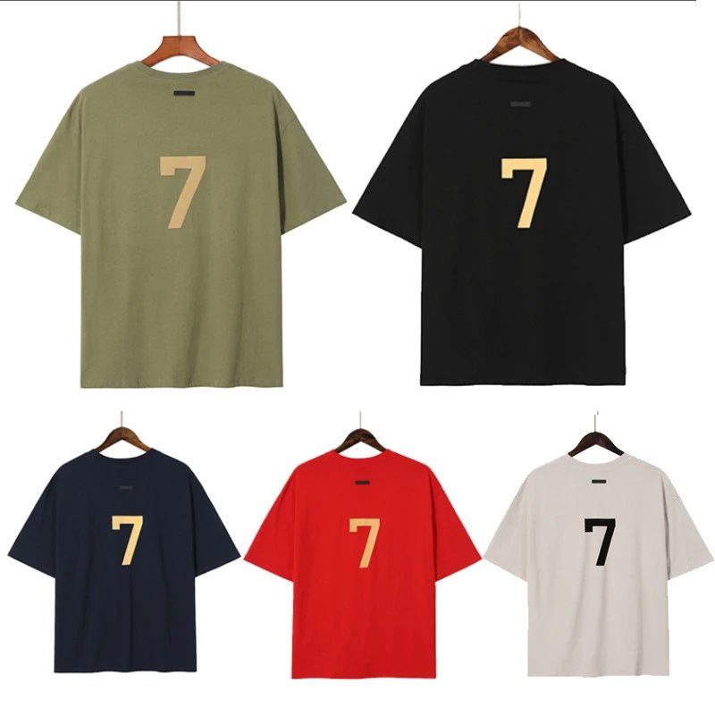 Street Style Cotton Oversized 7 T-Shirt Olive - Gallery Image 1 - Detailed View