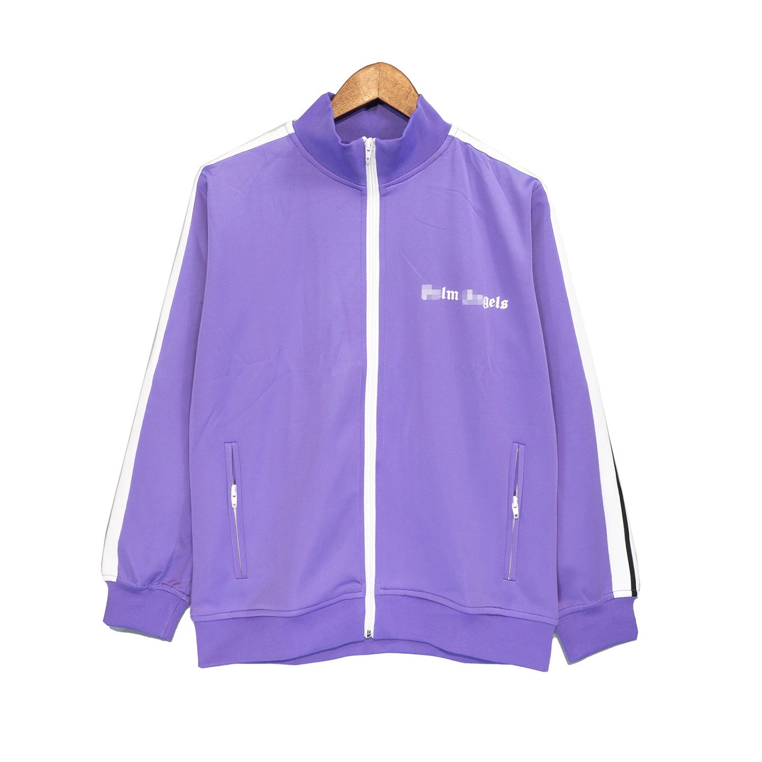 Casual Zip Up Track Jacket Outerwear, Lavender - Palm Angels - Cnfans - $35.16