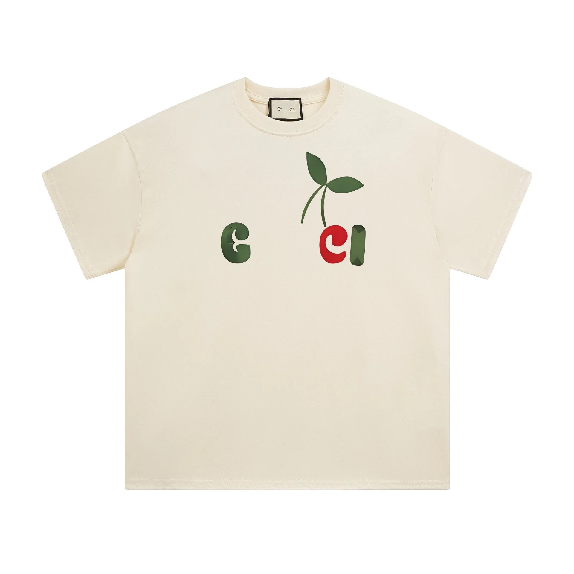 Casual Print Cotton Unisex T-Shirt - Ecru - Gucci - Cnfans - $22.58