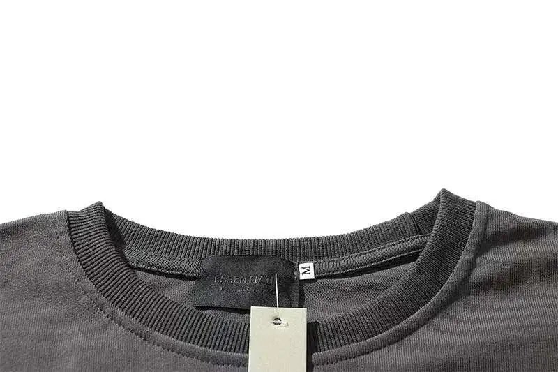Streetwear Cotton Baseball Tee Charcoal Ivory - Gallery Image 7 - Detailed View