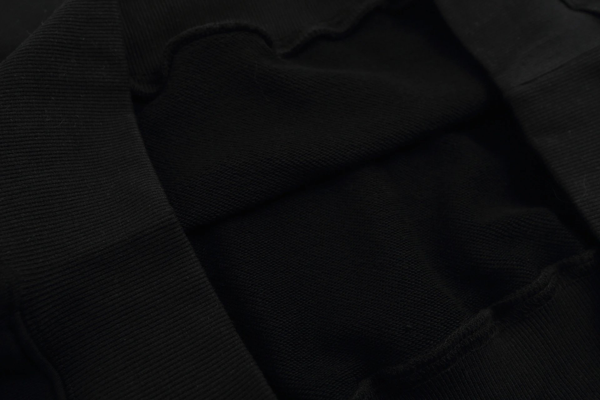 Star Print Cotton Pullover Hoodie, Jet Black - Gallery Image 10 - Detailed View