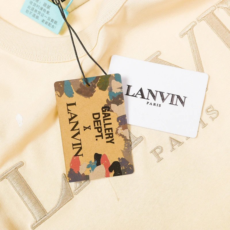 Lanvin x Gallery Dept Paint Splatter Tee Beige - Gallery Image 9 - Detailed View