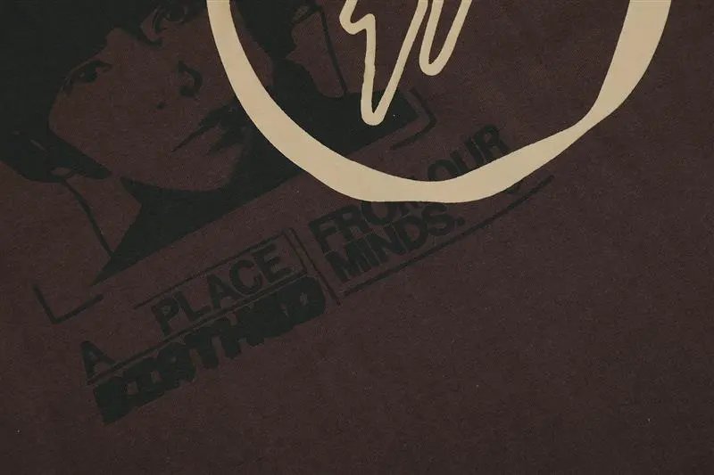 Street Graphic Cotton Tee Mocha Brown - Gallery Image 9 - Detailed View