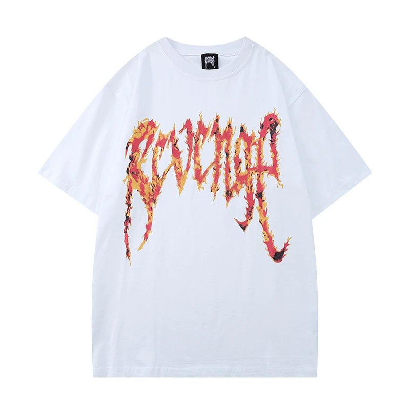 Street Flame Tee Ivory - Revenge - Cnfans - $20.65