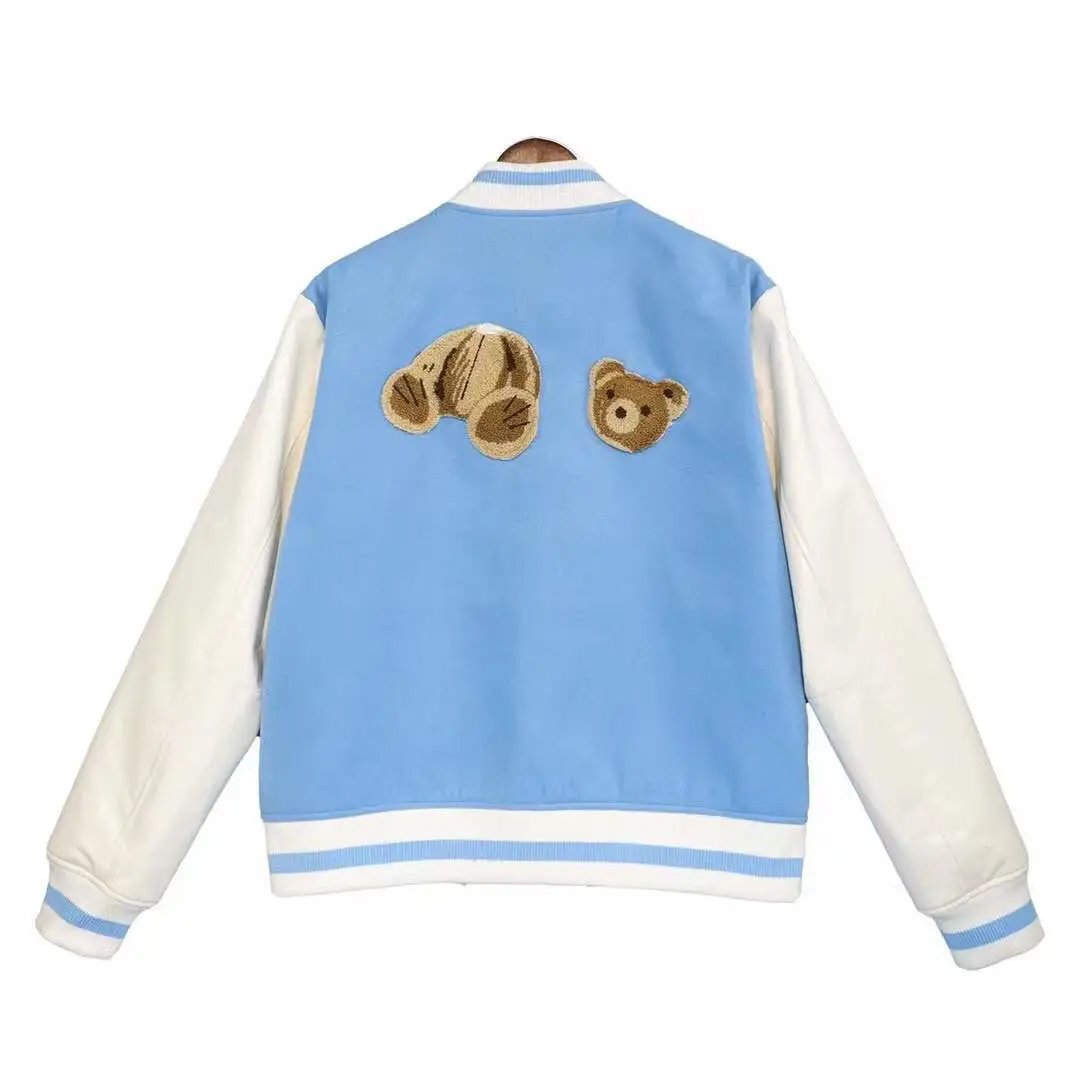 Varsity Style Embroidered Jacket Unisex Bottle Green - Gallery Image 5 - Detailed View