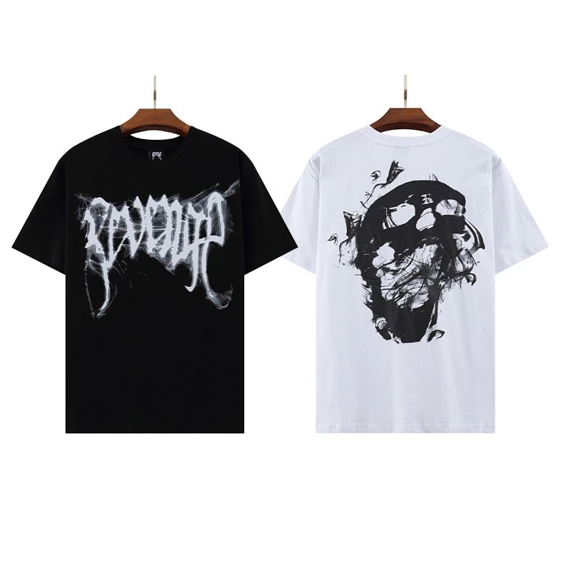 Gothic Smoke Skull T-Shirt Onyx - Gallery Image 1 - Detailed View