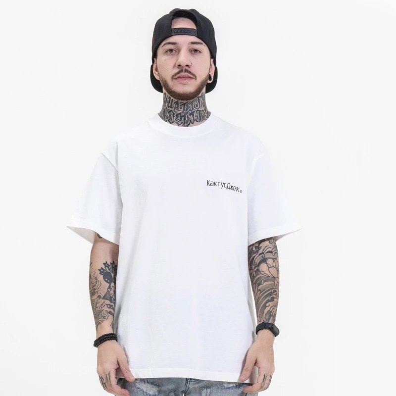 Streetwear Robot Graphic Cotton Tee Ivory - Gallery Image 8 - Detailed View