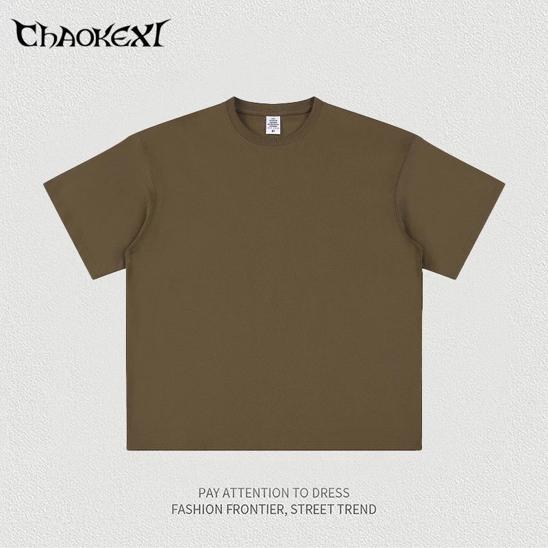 Street Cotton Loose Fit Men's Tee Shirt - Olive - CHAOKEXI - Cnfans - $17.58