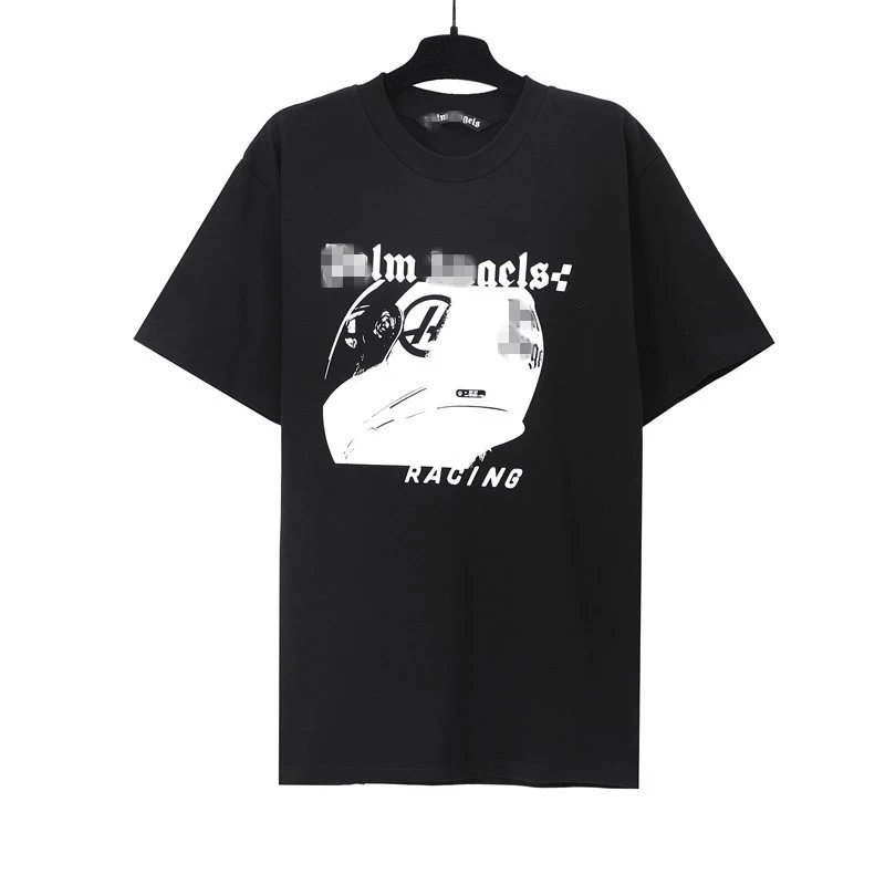 Racing Graphic Streetwear Cotton T-Shirt Unisex Jet Black - Gallery Image 2 - Detailed View