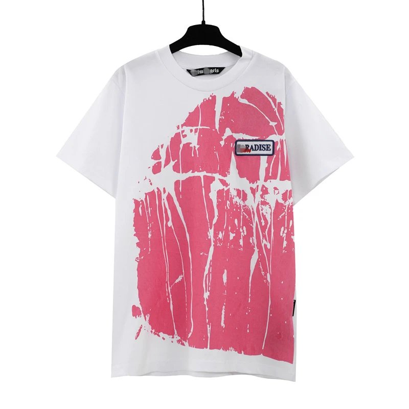 Street Art Paint Splash Cotton Tee Rose Pink - Gallery Image 1 - Detailed View