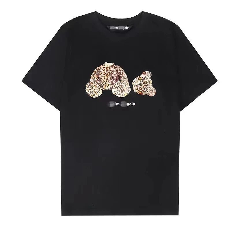 Streetwear Oversize Bear Graphic Tee Black - Palm Angels - Cnfans - $20.32