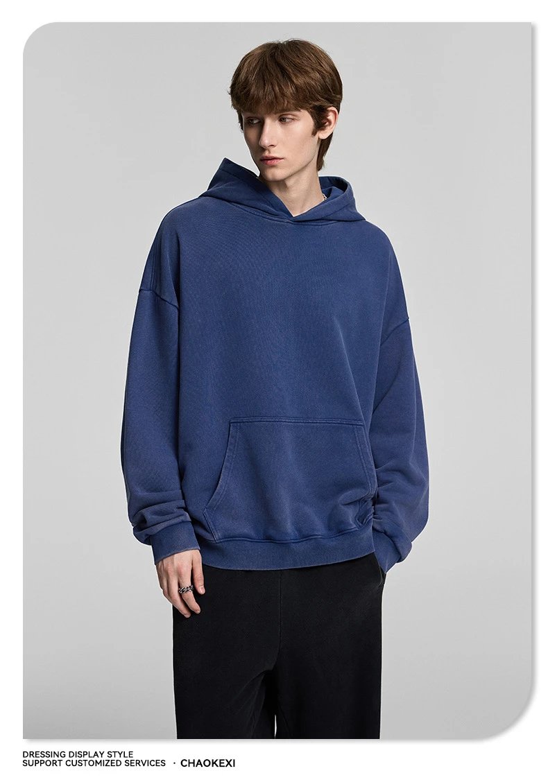 Oversized Washed Hoodie Unisex Fall Rosewood Pink - Gallery Image 13 - Detailed View