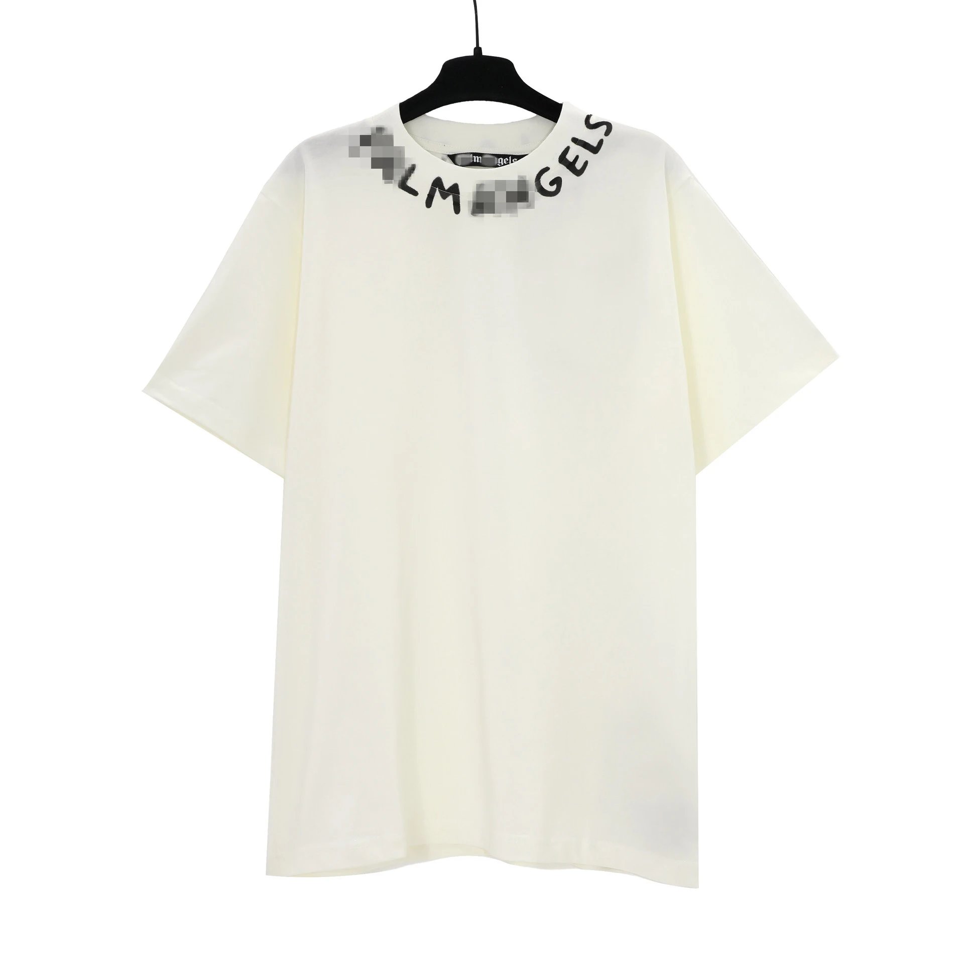 Streetwear Letter Print Cotton Tee Ivory White - Palm Angels - Cnfans - $20.65