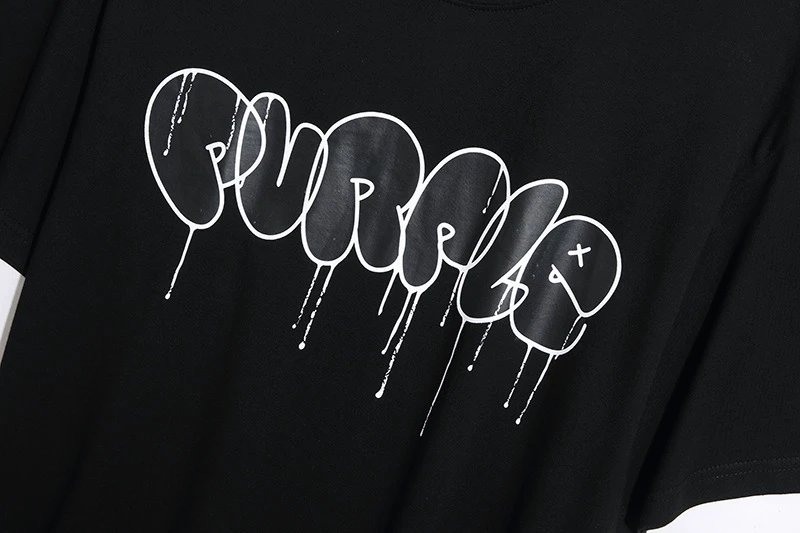 Purple Graphic Tee Black/White - Gallery Image 7 - Detailed View