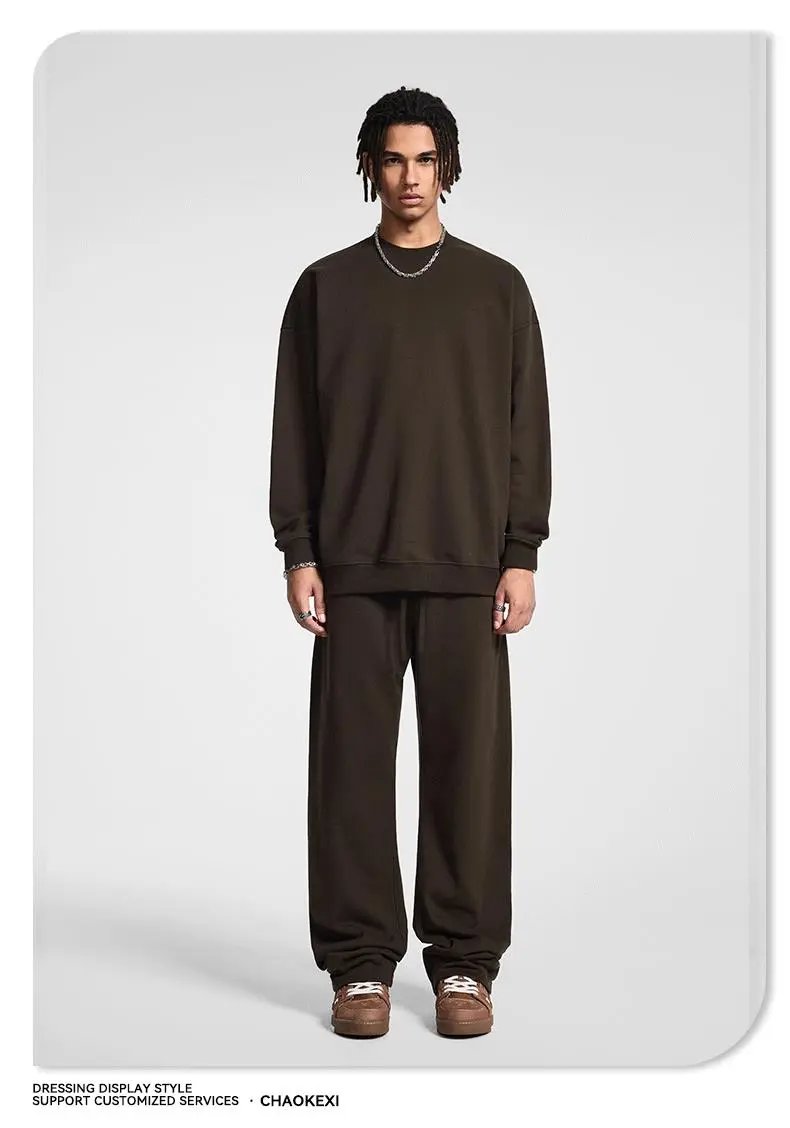 Casual Cotton Terry Pullover Sweatshirt Unisex - Pine - Gallery Image 5 - Detailed View