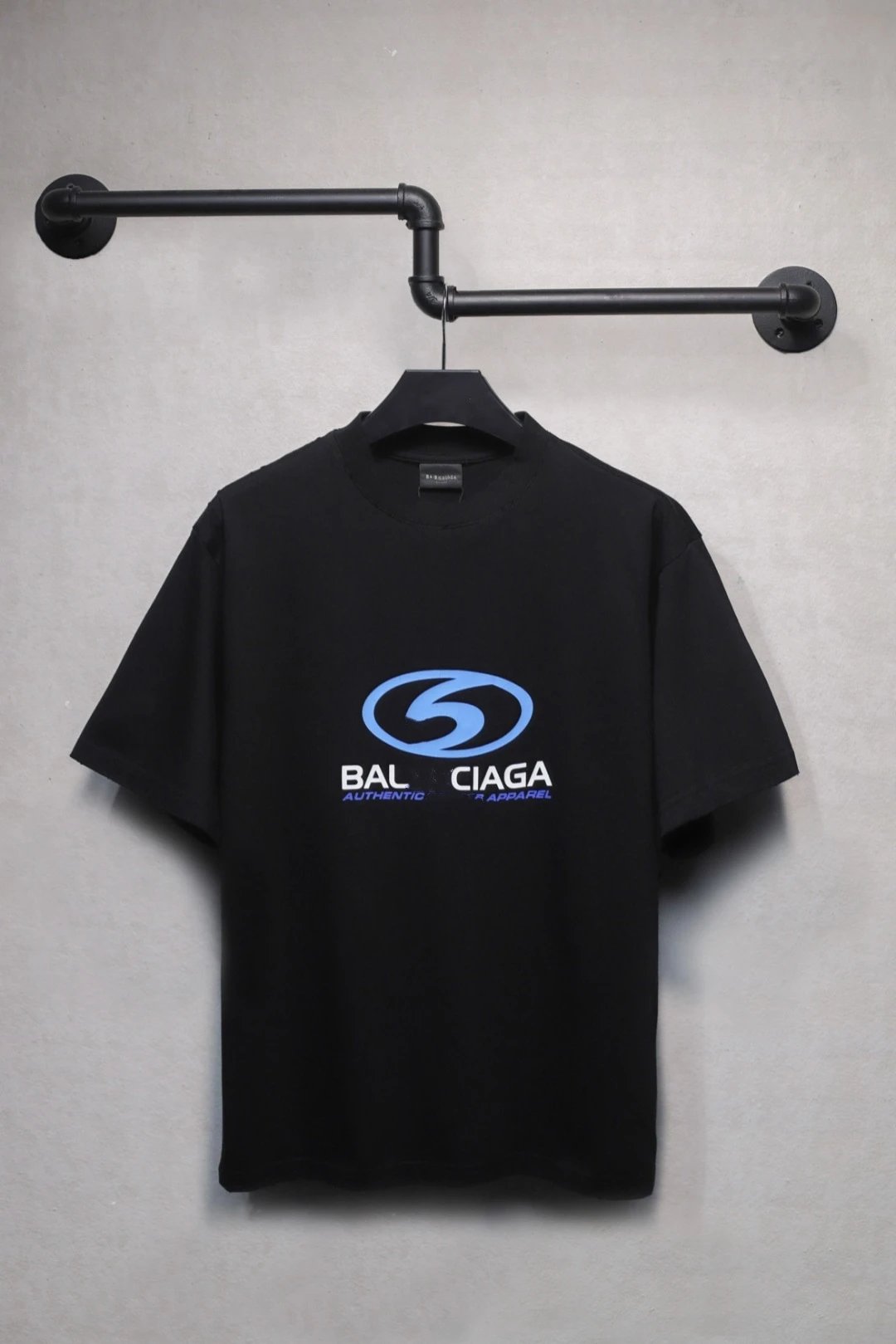 Men's Distressed Graphic Tee, Cola Wave - Onyx - High Quality Product Image - Cnfans