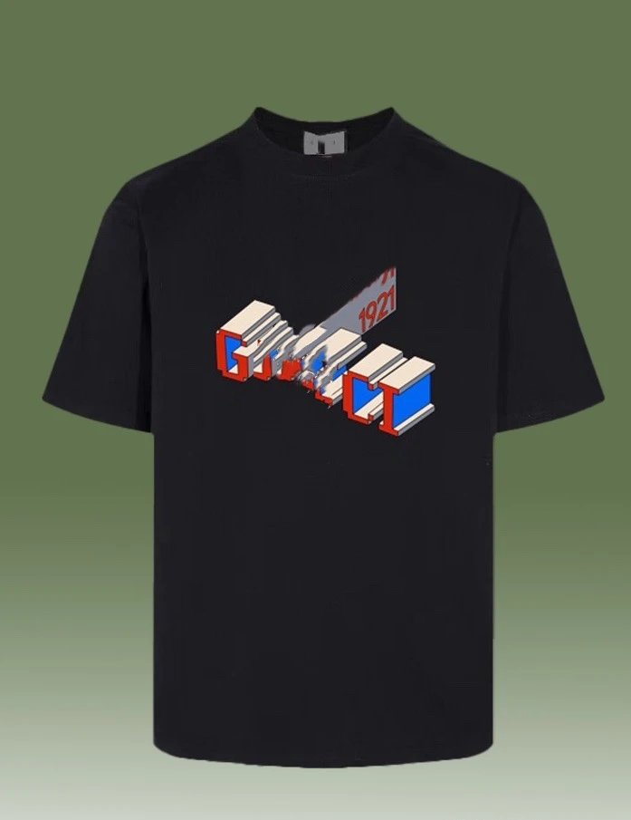 Classic Graphic Print Cotton Tee Unisex Onyx - Gucci - Cnfans - $26.77