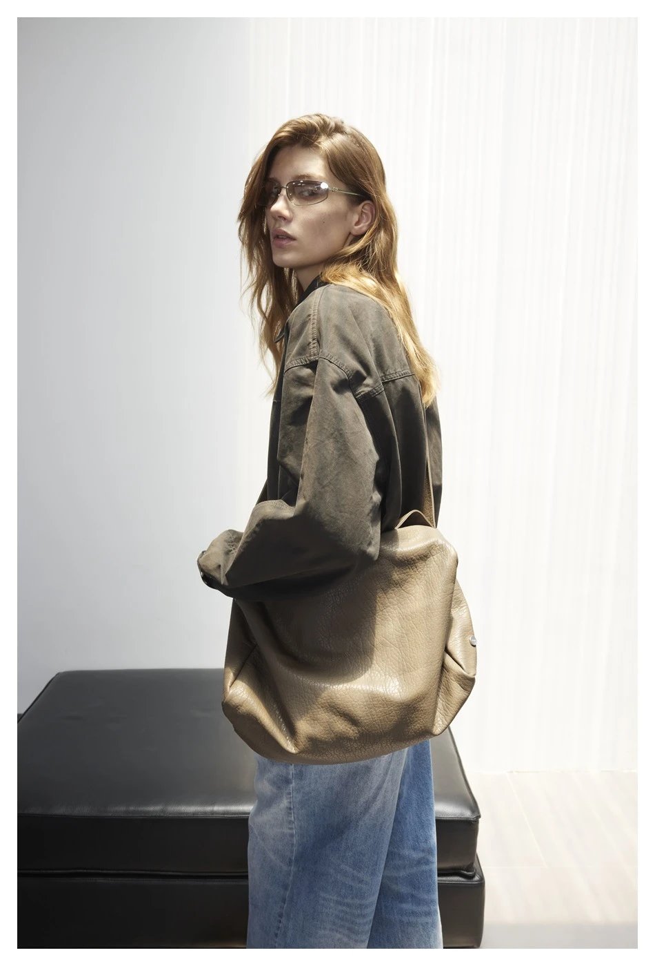 Retro Cleanfit Unisex Spring Fall Workwear Jacket Plaid Lined Obsidian - Gallery Image 2 - Detailed View